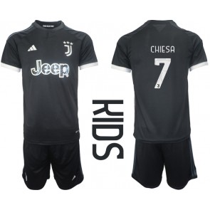 Juventus Federico Chiesa #7 Koszulka Trzecich Dziecięca 2023-24 Krótki Rękaw (+ Krótkie spodenki)